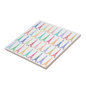 kleur Eiffeltorens patroon Tegeltje (Zijkant)