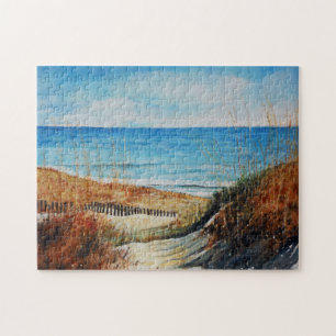 Kleur en duinen in zee legpuzzel