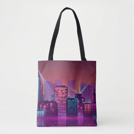 Kleur en helder nachtcityscape. afbeelding o tote bag (Voorkant)