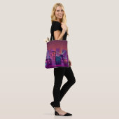 Kleur en helder nachtcityscape. afbeelding o tote bag (Op model)