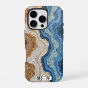 Kleur- en textuur golven op canvas iPhone 16 pro hoesje