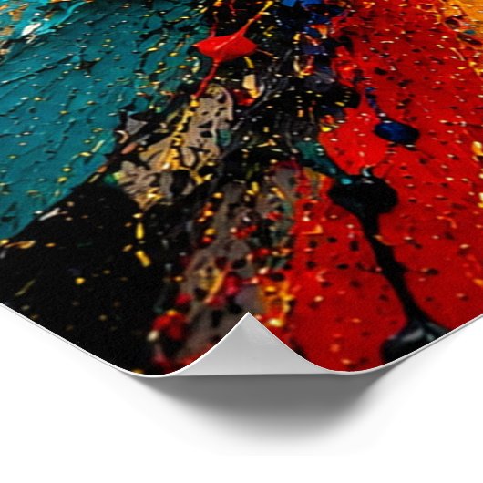 Kleur Explosie Abstract Poster (Hoek)