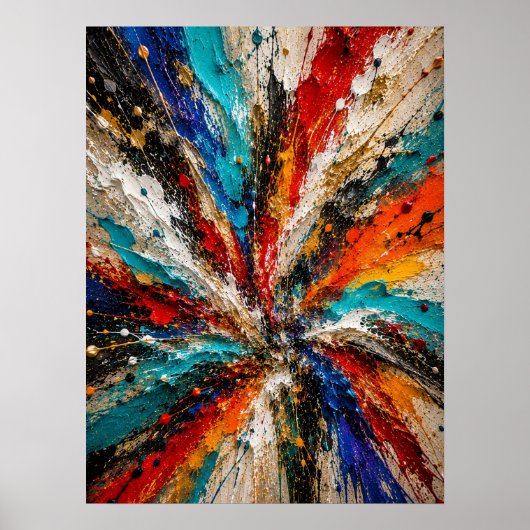 Kleur Explosie Abstract Poster (Voorkant)