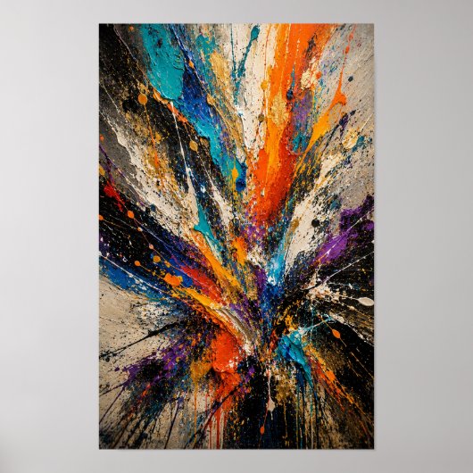Kleur Explosie Abstract Poster (Voorkant)