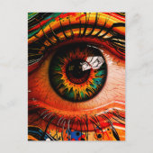Kleur Explosie Oog – Trillend Abstract Realisme Briefkaart (Voorkant)