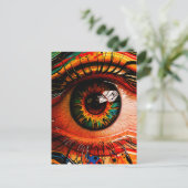Kleur Explosie Oog – Trillend Abstract Realisme Briefkaart (Staand voorkant)