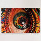 Kleur Explosie Oog – Trillend Abstract Realisme Legpuzzel (Horizontaal)