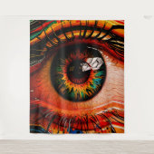 Kleur Explosie Oog – Trillend Abstract Realisme Wandkleed (Voorkant)