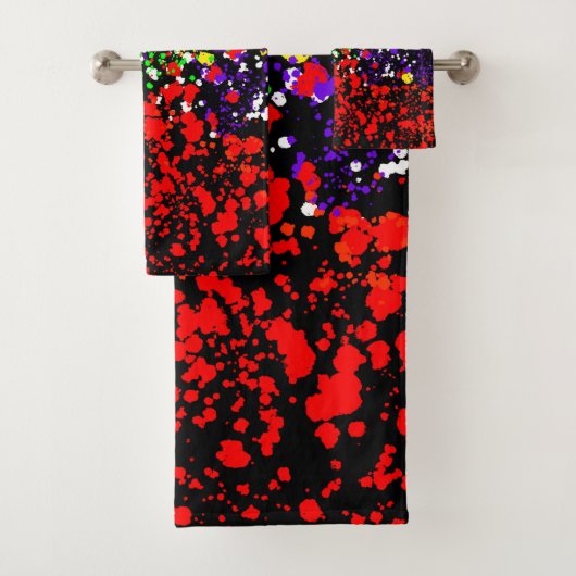 Kleur explosie verf stippen kleurrijk modern cool bad handdoek (Insitu)