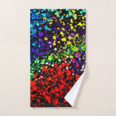 Kleur explosie verf stippen kleurrijk modern cool bad handdoek (Handdoek)