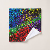 Kleur explosie verf stippen kleurrijk modern cool bad handdoek (Wasdoekje)
