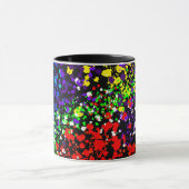 Kleur explosie verf stippen kleurrijk modern cool mok (Midden)