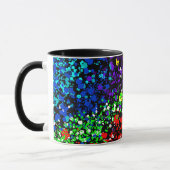 Kleur explosie verf stippen kleurrijk modern cool mok (Links)