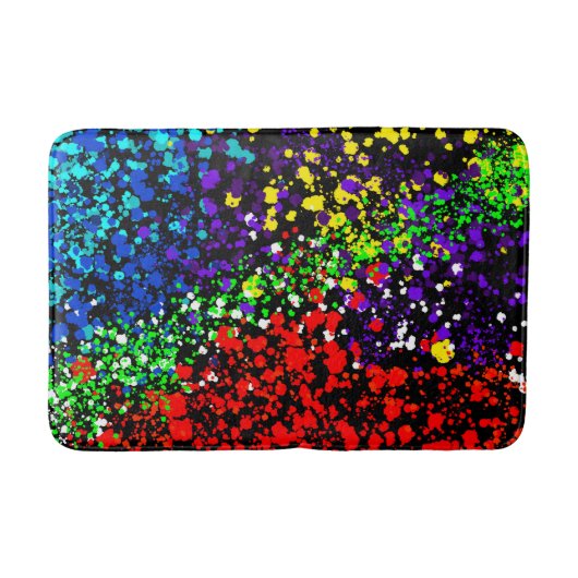 Kleur Explosie Verf Stippen Kleurrijk Modern Koel Badmat (Voorkant)