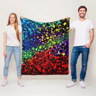 Kleur explosie verf stippen Kleurrijk modern koel Fleece Deken