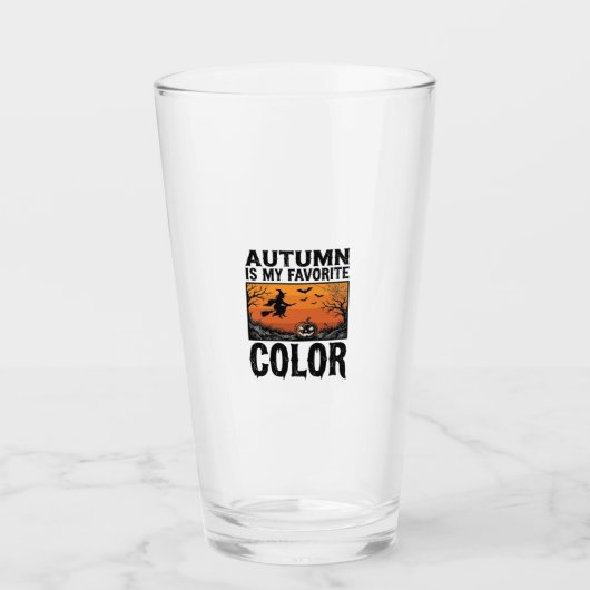 Kleur Favoriete Herfst Halloween Pompoen Vector De Glas (Voorkant)