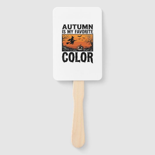 Kleur Favoriete Herfst Halloween Pompoen Vector De Handwaaier (Voorkant)