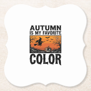 Kleur Favoriete Herfst Halloween Pompoen Vector De Kartonnen Onderzetters