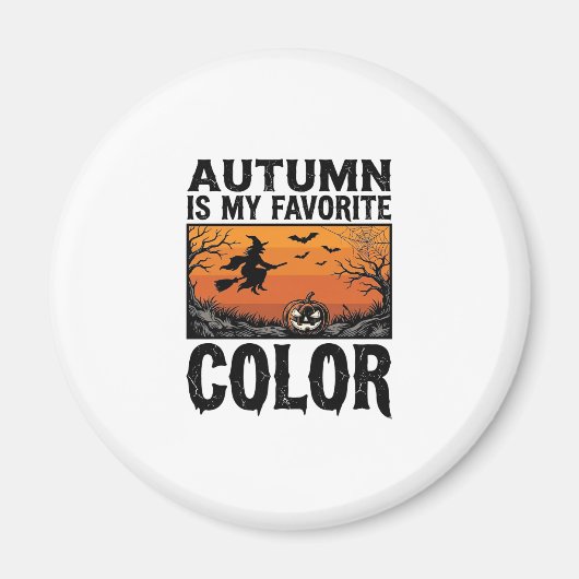 Kleur Favoriete Herfst Halloween Pompoen Vector De Magneet (Voorkant)