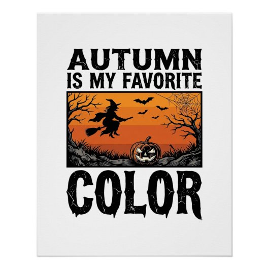 Kleur Favoriete Herfst Halloween Pompoen Vector De Perfect Poster (Voorkant)