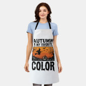 Kleur Favoriete Herfst Halloween Pompoen Vector De Schort (Gedragen)