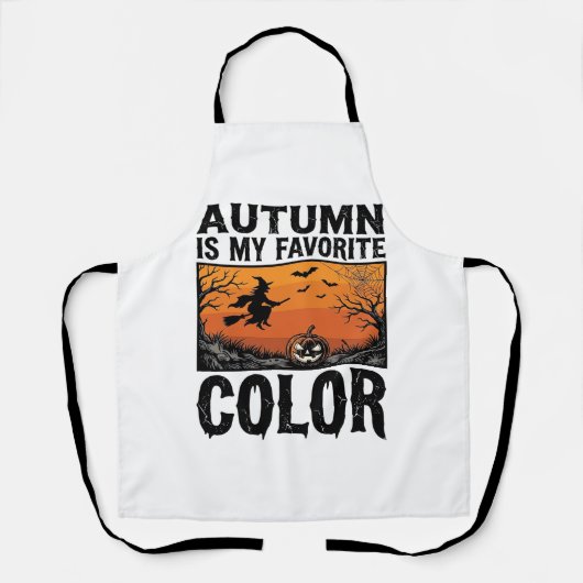 Kleur Favoriete Herfst Halloween Pompoen Vector De Schort (Voorkant)