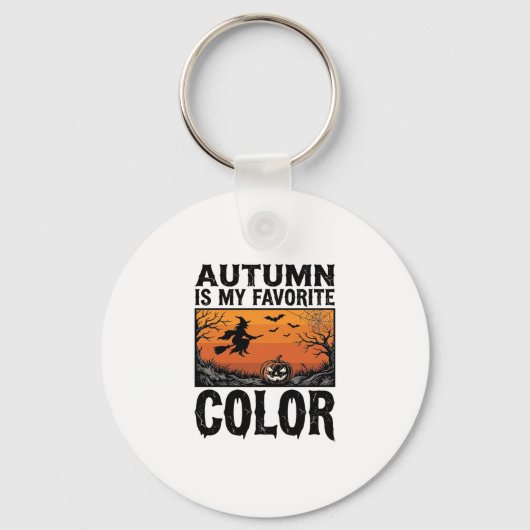 Kleur Favoriete Herfst Halloween Pompoen Vector De Sleutelhanger (Voorkant)