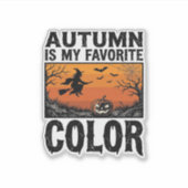 Kleur Favoriete Herfst Halloween Pompoen Vector De Sticker (Voorkant)