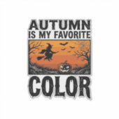 Kleur Favoriete Herfst Halloween Pompoen Vector De Sticker (Voorkant)