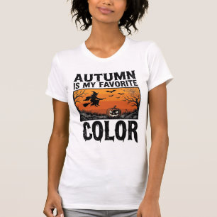 Kleur Favoriete Herfst Halloween Pompoen Vector De T-shirt