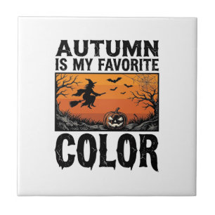 Kleur Favoriete Herfst Halloween Pompoen Vector De Tegeltje