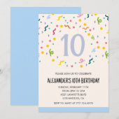 Kleur feest uitnodigingen confetti kinderen primai (Voorkant / Achterkant)