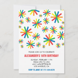 Kleur feest uitnodigingen Confetti Modern 10de kin