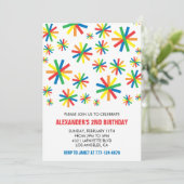 Kleur feest uitnodigingen Confetti Modern 2de kind (Staand voorkant)