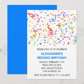 Kleur feestelijke uitnodigingen blauw jongensconfe (Voorkant / Achterkant)
