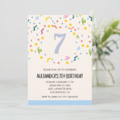 Kleur feestelijke uitnodigingen confetti kinderen  (Staand voorkant)