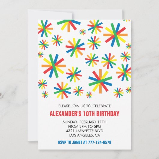 Kleur feestelijke uitnodigingen Confetti Modern 10 (Voorkant)
