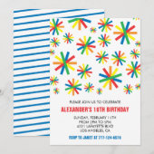 Kleur feestelijke uitnodigingen Confetti Modern 10 (Voorkant / Achterkant)