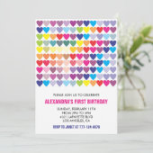 Kleur feestelijke uitnodigingen Regenboog Hart Mod (Staand voorkant)