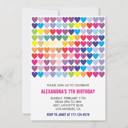 Kleur feestelijke uitnodigingen Regenboog Hart Mod (Voorkant)