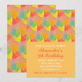 Kleur feestuitnodigingen 5e ballonnen modern kinde kaart (Voorkant / Achterkant)