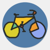 kleur Fiets . fiets-thema Ronde Sticker (Voorkant)