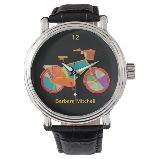 Kleur fiets uurwerk horloge (Voorkant)