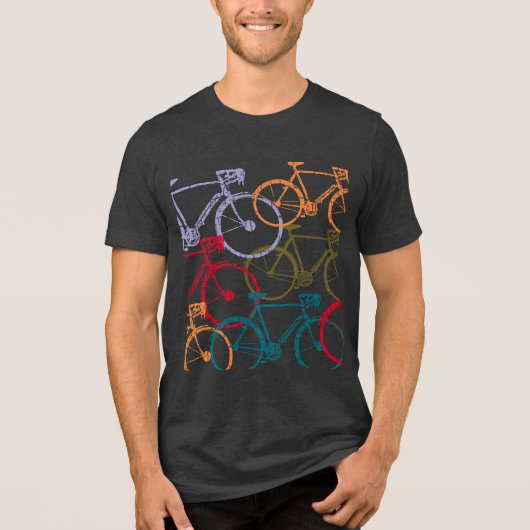 Kleur Fietsen Fietsen Fietsen Tri-Blend Shirt (Voorkant)