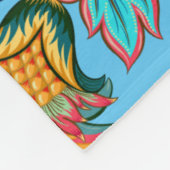  kleur Floral Paisley op blauw Fleece Deken (Hoek)