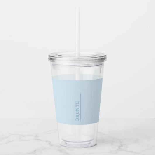 Kleur Flow monogram Ice Blue Acryl Tumbler Drinkbeker (Voorkant)