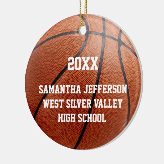 Kleur Foto Basketbal Sport Afstuderen School Keramisch Ornament (Links)