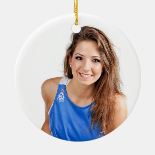 Kleur Foto Basketbal Sport Afstuderen School Keramisch Ornament (Achterkant)