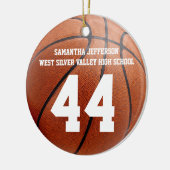 Kleur foto Basketball Sportnummer Keramisch Ornament (Links)