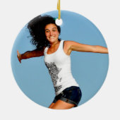 Kleur-fotoSoftball-poorten Keramisch Ornament (Achterkant)